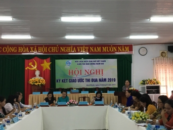 HỘI PHỤ NỮ CÁC TỈNH ĐÔNG NAM BỘ TỔ CHỨC KÝ KẾT GIAO ƯỚC THI ĐUA NĂM 2019 TẠI BÌNH PHƯỚC