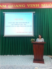 HỘI LHPN HUYỆN CHƠN THÀNH TỔ CHỨC HỘI NGHỊ SƠ KẾT GIỮA NHIỆM KỲ THỰC HIỆN NGHỊ QUYẾT ĐẠI HỘI PHỤ NỮ HUYỆN, NHIỆM KỲ 2016 – 2021
