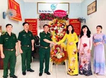 Bộ chỉ huy bộ đội biên phòng tỉnh Bình Phước Thăm chúc mừng ngày Quốc tế phụ nữ 8/3 Hội LHPN tỉnh