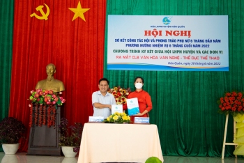 Hội LHPN huyện Hớn Quản tổ chức sơ kết công tác hội 6 tháng đầu năm và ký kết với các đơn vị