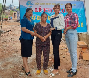 Hội LHPN xã Thuận Lợi khởi công xây nhà tình thương cho hội viên khó khăn