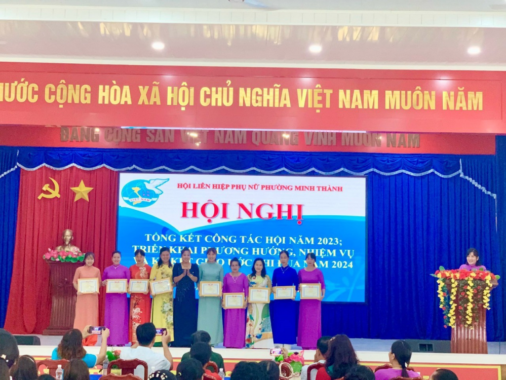 Hội LHPN phường Minh Thành tổ chức tổng kết công tác hội năm 2023; triển khai phương hướng nhiệm vụ năm 2024