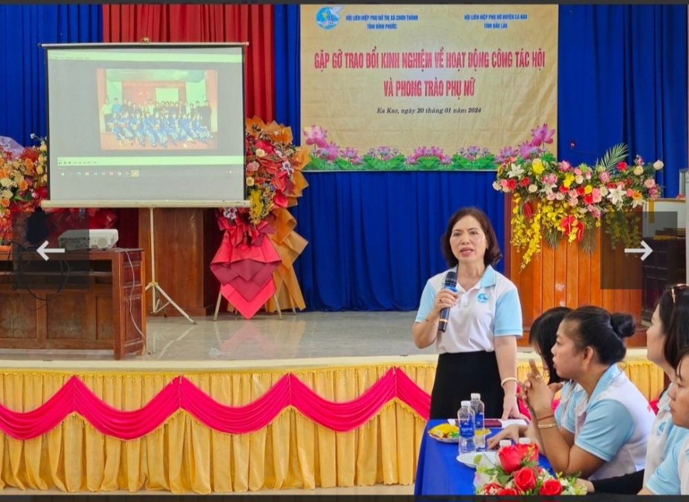 Bình Phước: Phụ nữ Chơn Thành tổ chức gặp gỡ, trao đổi, chia sẻ kinh nghiệm về hoạt động hội tại huyện Ea Kar tỉnh Đắk Lắk