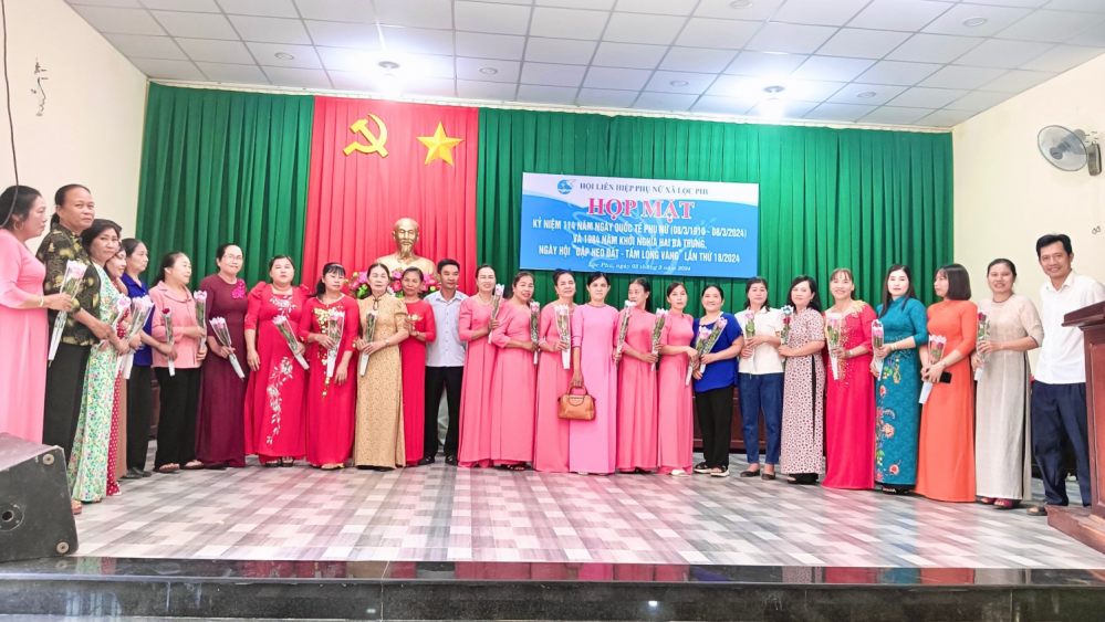 Hội LHPN xã Lộc Phú tổ chức Họp mặt kỷ niệm 114 năm ngày Quốc tế phụ nữ (08/3/1910 - 08/3/2024) và 1984 năm Khởi nghĩa Hai Bà Trưng