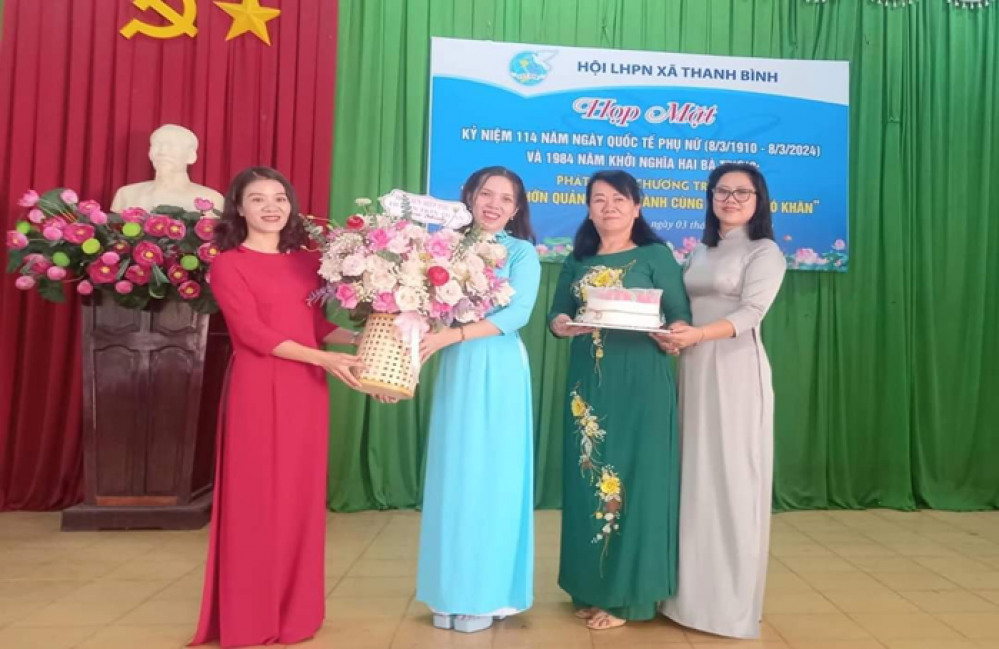 Hội LHPN xã Thanh Bình tổ chức họp mặt kỷ niệm 114 năm ngày Quốc tế phụ nữ 8/3 và 1984 năm khởi nghĩa Hai Bà Trưng
