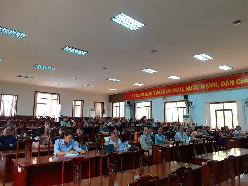 Quang cảnh lớp bồi dưỡng nghiệp vụ công tác Hội phụ nữ cấp cơ sở năm 2019