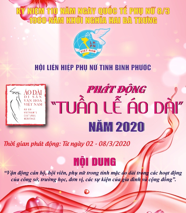 HỘI LHPN TỈNH PHÁT ĐỘNG "TUÀN LỄ ÁO DÀI" NĂM 2020