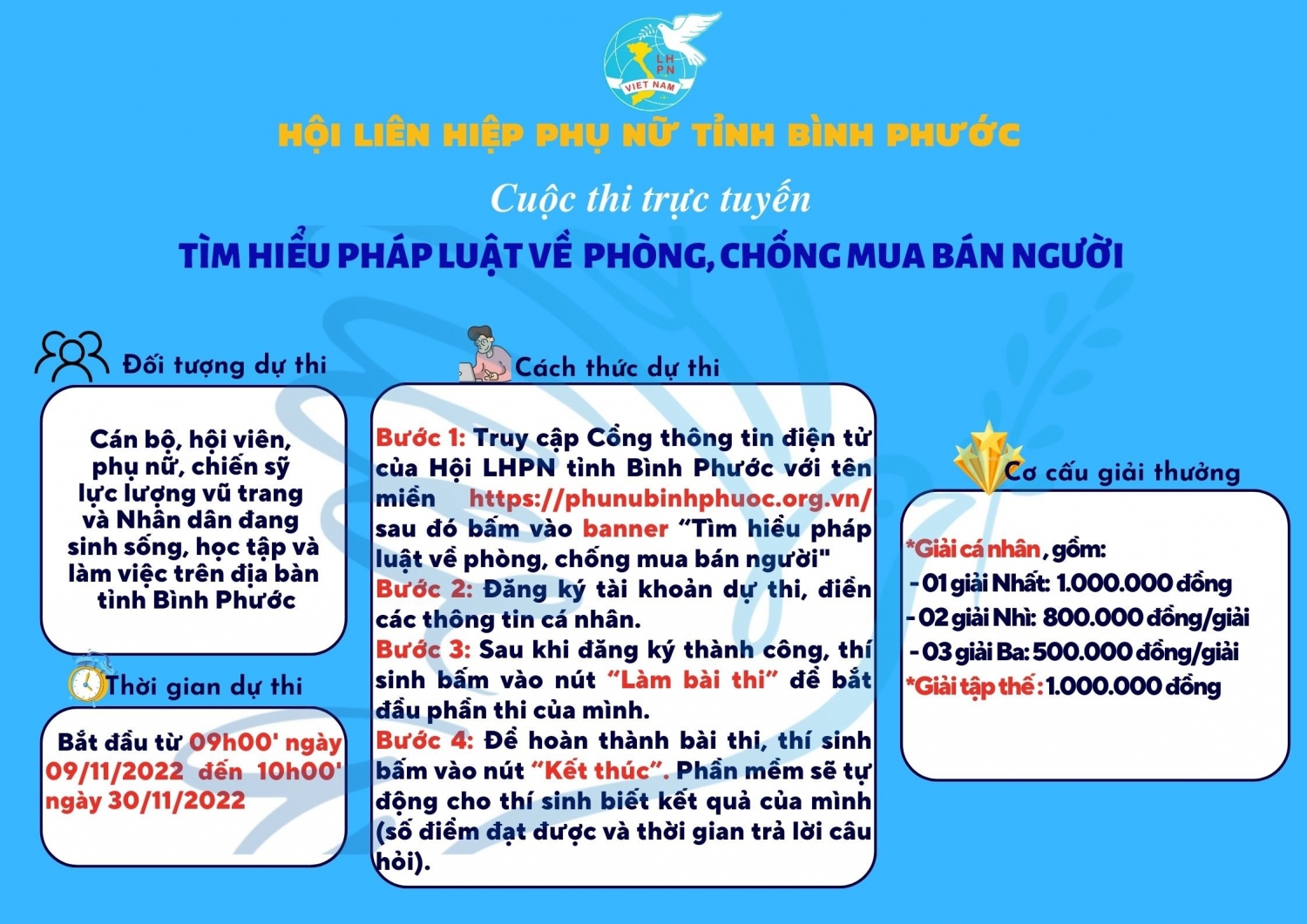 Cuộc thi trực tuyến "Tìm hiểu pháp luật về phòng, chống mua bán người"